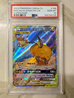 2023 PSA 10 Gem Min RAICHU/ALN.RAICHU GX-Chinese 168/150 CSM2a CS Pokemon - Image 1