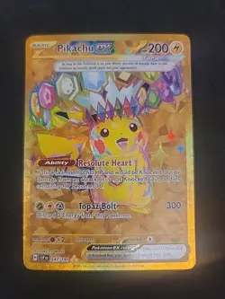 Pikachu ex 247/191 Pokemon Scarlet & Violet Surging Sparks Gold Holo Rare - Image 1