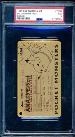 PSA 9 Flying Pikachu Gold Boarding Pass Japanese ANA Promo No 1 Pokemon LOW POP - Image 1