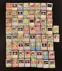 Pokemon TCG Vintage Lot Team Rocket 66 Cards Heavily Played - Image 1