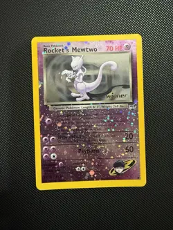 2003 Pokemon Best of Gamer Winner Stamp Rocket’s Mewtwo #8 LP/MP SWIRL - Image 1