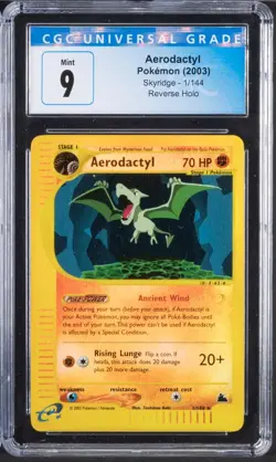 2003 Aerodactyl Pokemon Skyridge 1/144 Reverse Holo CGC 9 - Image 1