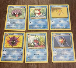 Pokemon TCG 6 Card Lot Original Base Set Jungle and Fossil Non Holo Vintage - Image 1