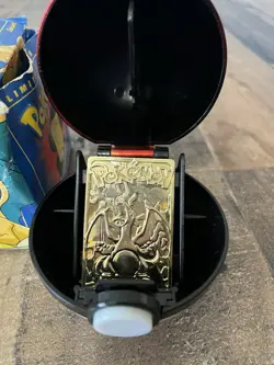Pokemon 23k Gold Plated Charizard Burger King 1999 Pokeball Trading Card - Image 2
