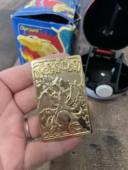 Pokemon 23k Gold Plated Charizard Burger King 1999 Pokeball Trading Card - Image 3