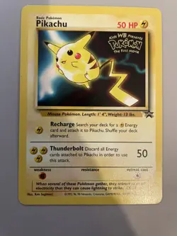 1999 Pokemon TCG Pikachu #4 Black Star Promo WB Kids Movie LP-MP - Image 1