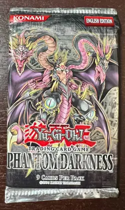(701005) YUGIOH PHANTOM DARKNESS Unlimited Edition Sealed BOOSTER PACK - Image 1