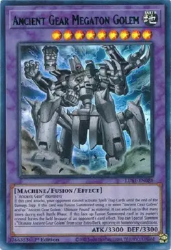 Yugioh Ancient Gear Megaton Golem - 1st Ultra Rare Green LP - Free Holo Card - Image 1