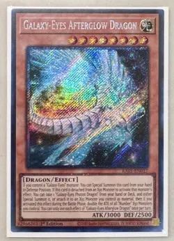 Yugioh! 1x Galaxy-Eyes Afterglow Dragon RA01-EN017 Platinum Secret Rare NM - Image 1