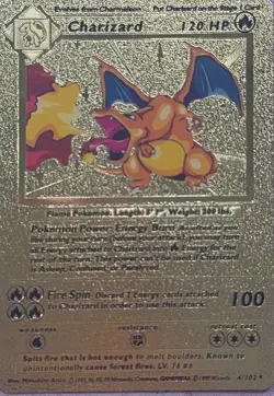 Pokemon Charizard 120HP Gold Foil TCG Card Fan Art - Image 1