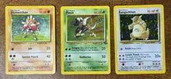 Pokemon TCG Rare Holo 3 Card Bundle Hitmonchan Pinsir Kangaskhan - Image 1