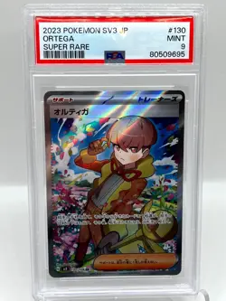 Ortega 130/108 SV3 Ruler Black Flame SR Full Art Japanese Pokemon Card PSA 9 MNT - Image 1