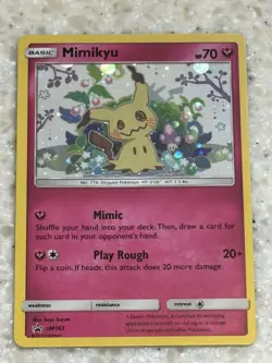 Mimikyu Sun & Moon Black Star Promo SM163 Holo Pokemon TCG Card LP EX - Image 1