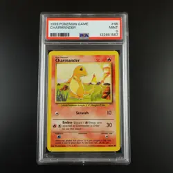 PSA 9 Charmander 46/102 Pokemon Base Set 1999 Non Holo Graded Card - Image 1