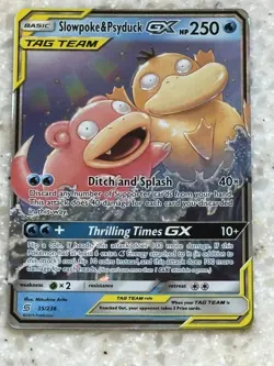 Pokemon TCG Slowpoke Psyduck GX Holo Card 35/236 Sm-Unified Minds - Image 1