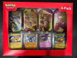Pokemon TCG: Scarlet & Violet 151 4 Pack Mini Tins + 4 Promo Cards Box Sams Club - Image 1