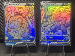 Psyduck & Golduck CUSTOM Stained Glass Holo Cards -Display Only LAST SET - Image 1