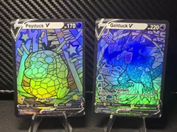 Psyduck & Golduck CUSTOM Stained Glass Holo Cards -Display Only LAST SET - Image 2