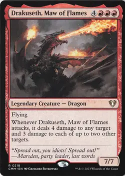 Drakuseth, Maw of Flames Commander Masters Normal NM 218 - Image 1