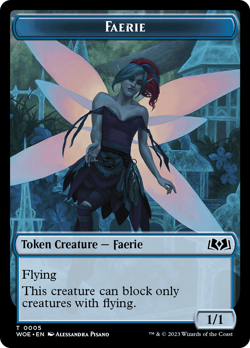 x4 Faerie WOE TOKEN MTG 5 TOKEN M/NM 4x - Image 1
