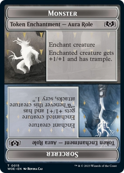 x1 Monster // Sorcerer WOE TOKEN MTG 15 TOKEN M/NM 1x - Image 1