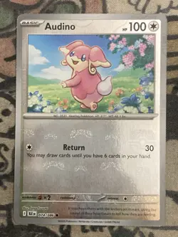 Pokemon TCG Audino Master Ball Pattern 074/086 Black Bolt Holo LP - Image 1