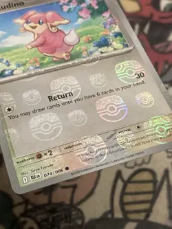 Pokemon TCG Audino Master Ball Pattern 074/086 Black Bolt Holo LP - Image 3