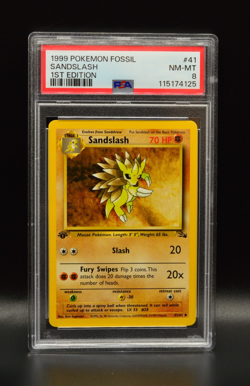 Sandslash 1st Edition 1999 Pokemon Fossil #41 WOTC PSA 8 Newly Graded - Image 1