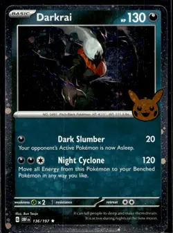 Darkrai (Cosmos Holo) Trick or Trade BOOster Bundle 2024 136/197 LP Pokemon TCG - Image 1