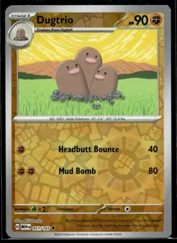 Dugtrio SV: Scarlet & Violet 151 051/165 LP Pokemon TCG | Buy 10 Get 10 Free - Image 1