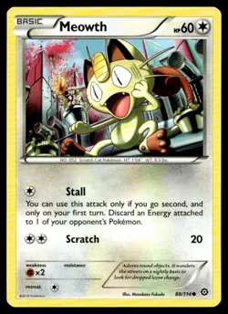 Meowth Common XY Steam Siege 88/114 Moderately Played Buy 10 Get 10 Free - Image 1