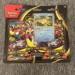 Pokemon TCG Mega Evolution 3 Pack Blister w/ Psyduck Or Golduck Promo NEW-SEALED - Image 1