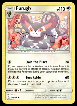 Purugly Uncommon SM Ultra Prism 109/156 Moderately Played Buy 10 Get 10 Free - Image 1