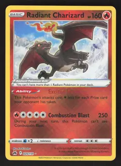 Radiant Charizard 020/159 Radiant Rare Pokemon Crown Zenith - Image 1