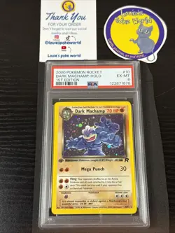 DARK MACHAMP (PSA 6) Pokemon Team Rocket 1st Edition Holo 10/82 - New Cert - ✨ - Image 1