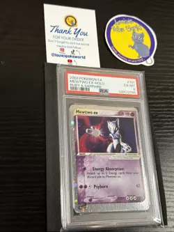 2003 POKEMON EX RUBY & SAPPHIRE #101 MEWTWO EX-HOLO PSA 6 - Image 2