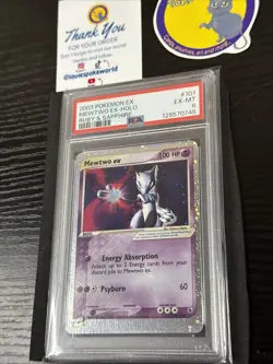 2003 POKEMON EX RUBY & SAPPHIRE #101 MEWTWO EX-HOLO PSA 6 - Image 3