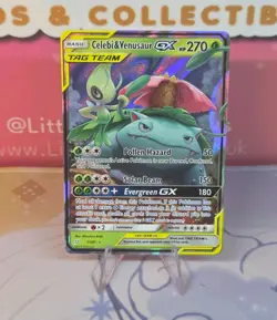 Celebi & Venusaur GX 1/181 Tag Team Sun & Moon Pokemon TCG NM - Image 1