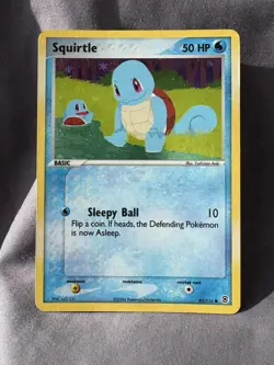 NM Squirtle 82/112 EX Fire Red & Leaf Green Reverse Holo Pokemon Card Rare - Image 2
