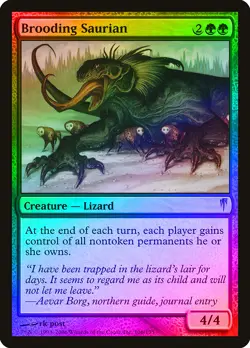 Brooding Saurian FOIL Coldsnap HEAVILY PLD Green Rare MAGIC MTG CARD ABUGames - Image 1
