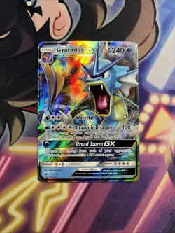Gyarados GX - 18/111 - Pokemon Crimson Invasion Sun & Moon Ultra Rare Card VLP - Image 1