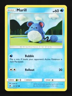 Marill 34/147 LP Burning Shadows English Pokemon Card TCG - Image 1