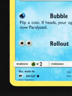 Marill 34/147 LP Burning Shadows English Pokemon Card TCG - Image 2