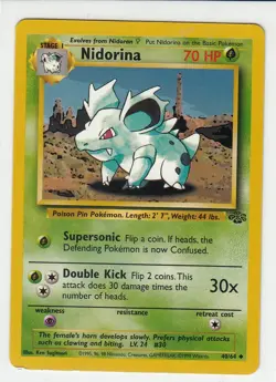 LP 1st Edition Nidorina 40/64 - Jungle Set - WOTC - Pokemon Card - 1999 - Image 1