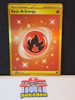 Pokemon Card 2023 Obsidian Flames Hyper Rare Holo FIRE ENERGY GOLD 230/197 NM/MT - Image 1