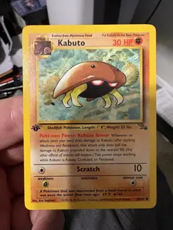 Pokemon TCG Kabuto Fossil 1st Edition Common Card 50/62 - Image 1