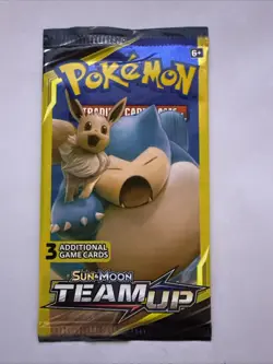 2019 | Pokemon | Sun and Moon: Team Up 3-Card Booster Pack | TCG | Snorlax Art - Image 1