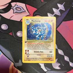 Pokemon TCG Cards 1st Edition Machamp 8/102 Base Set Holo Rare LP/MP - Image 1