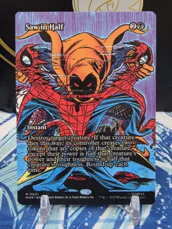 Saw in Half (Borderless) 0021 (M) MTG Marvel's Spider-Man Non Foil - Image 1