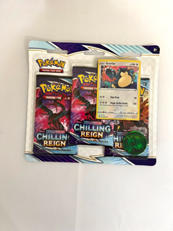 Pokemon Chilling Reign 3 Pack Blister- Snorlax Promo Card - Image 1